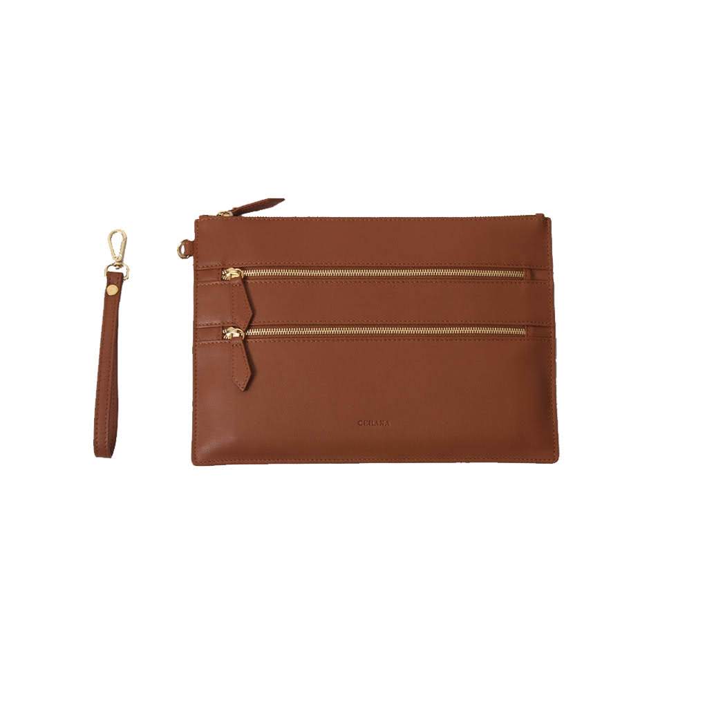 caramel leather wallet