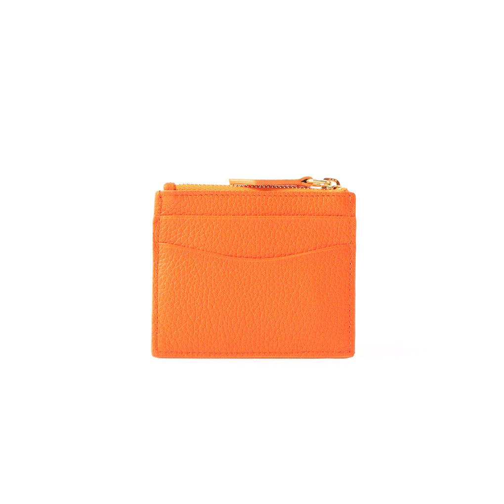 Genuine Leather Card Holder for Women | Cerana Orange