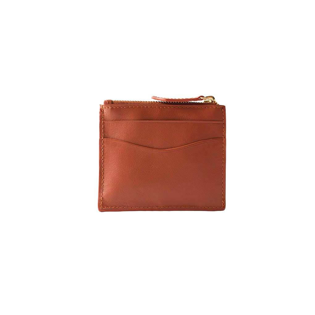 Genuine Leather Card Holder for Women | Cerana Orange